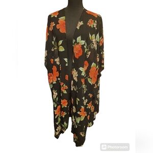 Liberty Love  Sheer Floral Kimino Plus Size 3X
